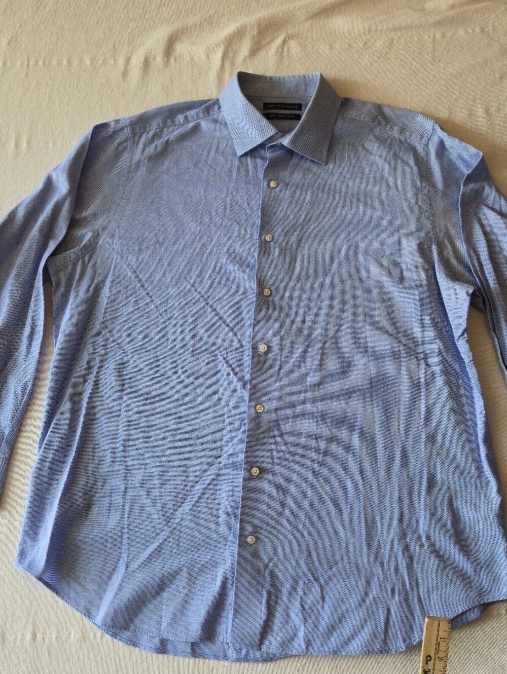 Saks Fifth Avenue Slim Fit Light Blue Dress Shirt 18 36/37